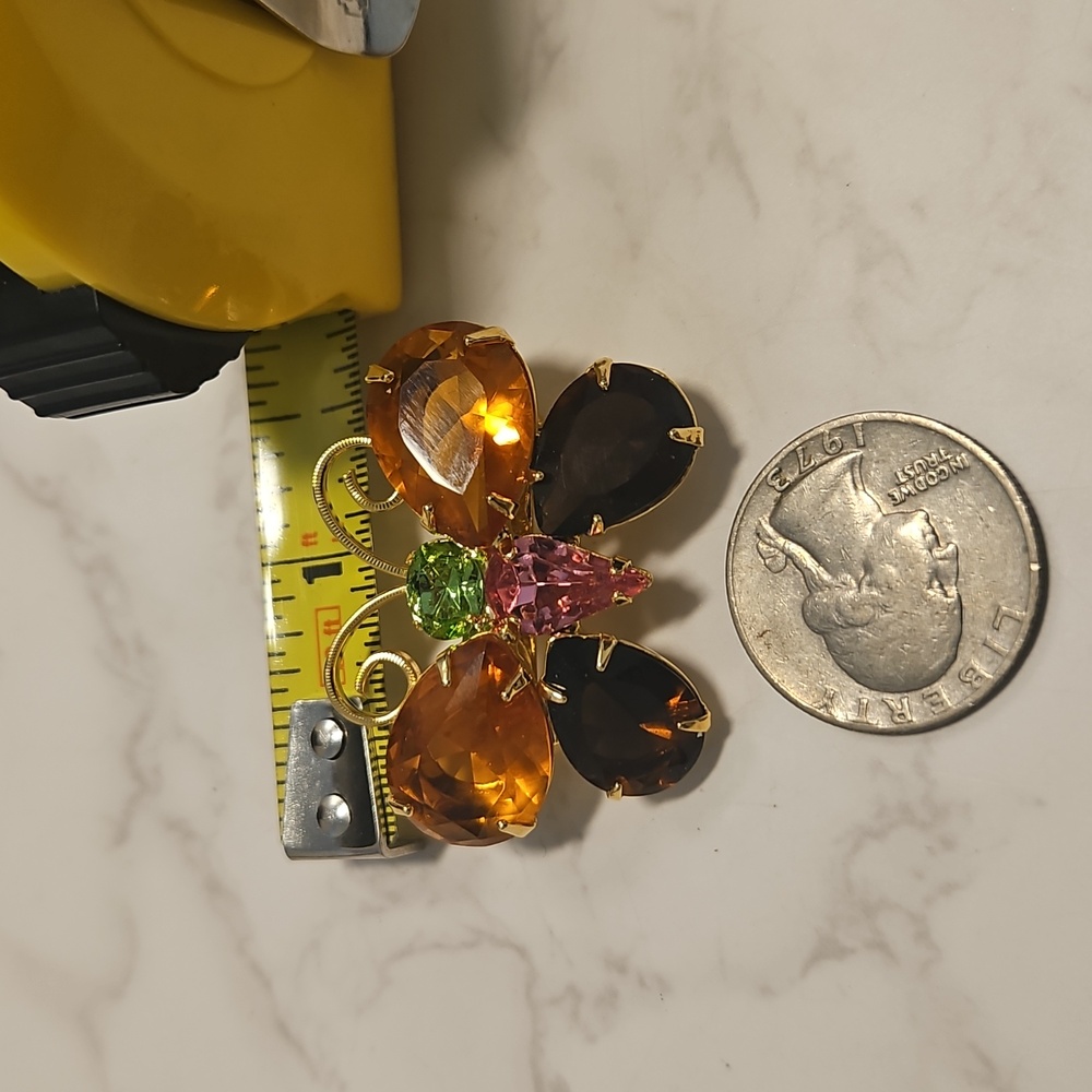VINTAGE Joan Rivers Rhinestone Butterfly - Picture 3 of 3